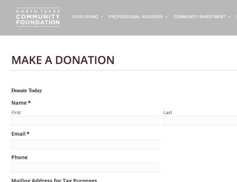 NORTH TEXAS COMMUNITY FOUNDATION DONATION